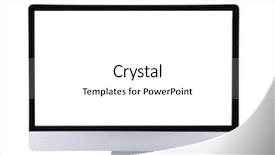  Presentation with computer based test - Audience pleasing PPT theme consisting of computer display isolated on white backdrop and a  colored foreground