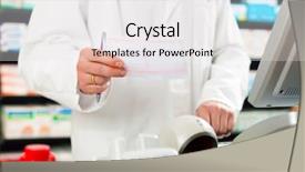  Presentation with drug pharmacy - Audience pleasing theme consisting of computer drug - pharmacist in pharmacy standing backdrop and a white colored foreground