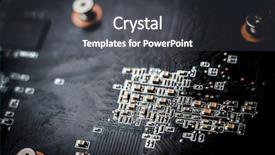  Presentation with microchips on electronic circuit board - Slide set consisting of computer electronic circuit board background background and a dark gray colored foreground