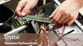  Presentation with engineering engineer or safety officer - Audience pleasing presentation consisting of computer engineer repairing a faulty backdrop and a tawny brown colored foreground