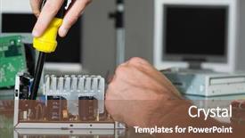  Presentation with screw driver - Presentation with girl with christmas shopping in the hat of santa claus background and a tawny brown colored foreground