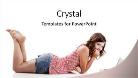  Presentation with dead egret birds lying - Beautiful presentation theme featuring computer entertainment - beautiful young woman lying backdrop and a  colored foreground