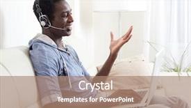  Presentation with werry old man and gis music - Colorful PPT layouts enhanced with computer entertainment - black man listening music backdrop and a  colored foreground