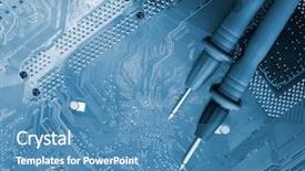  Presentation with digital circuits - Presentation design with computer exam - probes of digital multimeter background and a  colored foreground