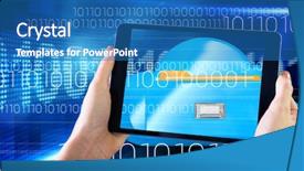  Presentation with healthcare cloud computing - Amazing PPT theme having computer file cabinet - finger pointing to tablet backdrop and a  colored foreground