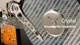  Presentation with hard disk drive - Theme featuring computer files - inside hard drive background and a gray colored foreground
