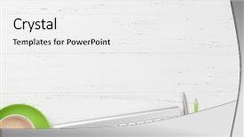  Presentation with goals - Slide set consisting of computer flat lay top background and a white colored foreground