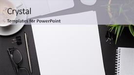  Presentation with goals - Cool new slide deck with computer flat lay top backdrop and a lemonade colored foreground