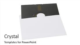  Presentation with history old paper computer - Cool new PPT layouts with computer floppy disc in paper backdrop and a  colored foreground