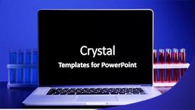  Presentation with forensic blue - Amazing PPT theme having computer forensic - laptop with test tubes backdrop and a black colored foreground