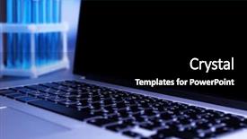  Presentation with forensic blue - Amazing theme having computer forensic - laptop with test tubes backdrop and a black colored foreground