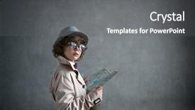  Presentation with forensic computer - Audience pleasing PPT theme consisting of computer forensic - little boy with map backdrop and a gray colored foreground