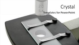  Presentation with forensic computer - Beautiful presentation theme featuring computer forensic - microscope in laboratory backdrop and a white colored foreground