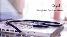  Presentation with forensic - Presentation theme having computer forensic - stethoscope on a laptop background and a white colored foreground