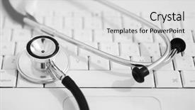  Presentation with stethoscope medication - Theme featuring computer forensic - stethoscope on keyboard background and a  colored foreground