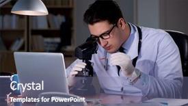  Presentation with doctor office call center - PPT theme enhanced with computer forensic - young doctor working late background and a gray colored foreground