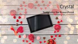  Presentation with valentines day - Amazing presentation theme having computer frosted cupcakes red heart backdrop and a lemonade colored foreground