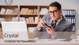  Presentation with computer games - PPT theme consisting of computer games at work office background and a soft green colored foreground