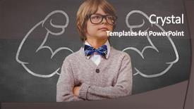  Presentation with black teacher - Presentation design enhanced with computer generated imaginery - cute pupil dressed up background and a dark gray colored foreground