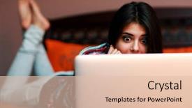  Presentation with bed - Theme consisting of computer girl - surprised woman lying background and a lemonade colored foreground