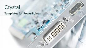  Presentation with connector - Colorful theme enhanced with computer graphics card focus backdrop and a sky blue colored foreground