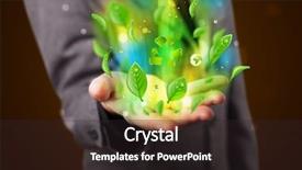  Presentation with green energy - Audience pleasing theme consisting of computer greem - young business man in suit backdrop and a dark gray colored foreground