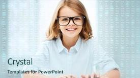  Presentation with future education - Cool new slides with computer hacker - education school and future technology backdrop and a sky blue colored foreground