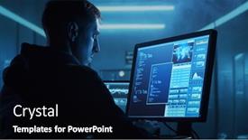  Presentation with dark web - Presentation design having computer-hacker-in-hoodie-obscured background and a black colored foreground