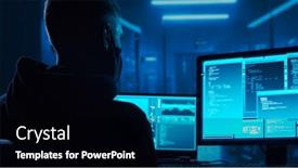  Presentation with dark web - Presentation featuring computer-hacker-in-hoodie-obscured background and a black colored foreground