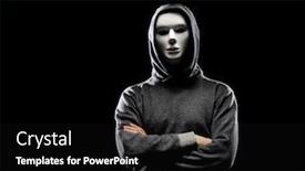  Presentation with hacker white - Slides consisting of computer-hacker-in-white-mask background and a black colored foreground