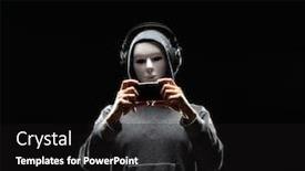  Presentation with hacker white - Slides with computer-hacker-in-white-mask background and a black colored foreground