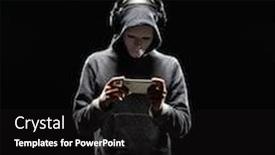  Presentation with hacker white - Colorful theme enhanced with computer-hacker-in-white-mask backdrop and a black colored foreground