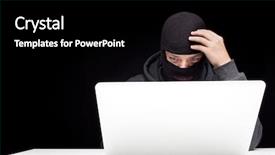  Presentation with computer hacker - Presentation design consisting of computer hacker background and a black colored foreground