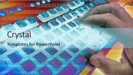  Presentation with computer hacking - PPT layouts with computer hacking - binary codes and fingers background and a arctic colored foreground