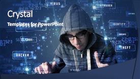  Presentation with programing - Cool new PPT layouts with computer hacking - hacker programing in technology enviroment backdrop and a ocean colored foreground
