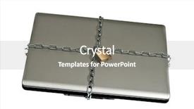  Presentation with computer hacking - Theme with computer hacking - laptop locked on white background background and a  colored foreground