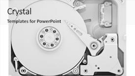  Presentation with hard disk drive - Audience pleasing presentation theme consisting of computer hard disk with clipping backdrop and a light gray colored foreground