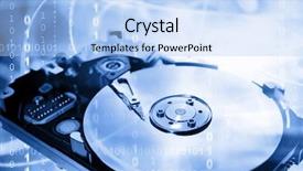  Presentation with binary - PPT theme consisting of computer hard-drive and binary background and a light blue colored foreground