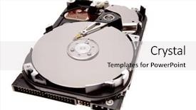  Presentation with memory computer - Beautiful presentation theme featuring computer hard-drive isolated backdrop and a light gray colored foreground