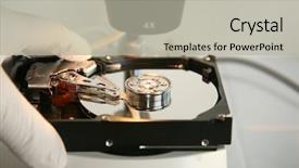  Presentation with flaws - Amazing presentation theme having computer hard drives are important backdrop and a light gray colored foreground