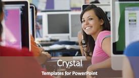  Presentation with high school - PPT layouts with computer hardware - high school student in class background and a violet colored foreground