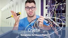  Presentation with screw driver - Audience pleasing PPT theme consisting of computer hardware - portrait of confused it professional backdrop and a ocean colored foreground