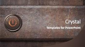  Presentation with hardware computer - Audience pleasing theme consisting of computer hardware - power button on rusty metal backdrop and a gray colored foreground