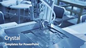  Presentation with welding - Slide deck having computer hardware - robot welding background and a teal colored foreground