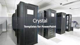  Presentation with hardware computer - Theme enhanced with computer hardware - server room with black servers background and a dark gray colored foreground