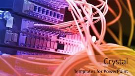  Presentation with technology hardware - Slides with computer hardware - shot of network cables background and a red colored foreground