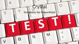  Presentation with hardware computer - Amazing theme having computer hardware - test word on white keyboard backdrop and a sky blue colored foreground