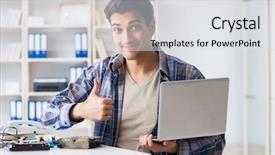  Presentation with memory computer - Slides having computer hardware repair and fixing background and a light gray colored foreground