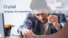  Presentation with hardware computer - Presentation consisting of computer hardware repair and fixing background and a sky blue colored foreground