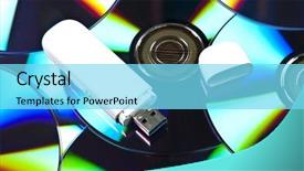  Presentation with audit stick figures - Theme enhanced with computer hardware software - usb stick on group background and a arctic colored foreground